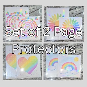 Laminated Colouring Book Page Protectors: Holographic A4 & Square, Set of 2