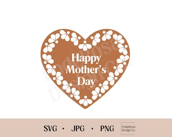 Happy Mothers Day Clay Heart SVG, Latina Mama Gift (Digital Download)