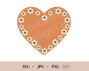 Corazón de Barro SVG, PNG, JPG, Descarga Instantánea, Mexicano, Jarro De Barro, Corazón de Barro, Impresión Tradicional Mexicana, Latina, Sublimación, Cricut
