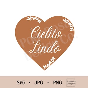Cielito Lindo Clay Heart SVG, PNG, JPG, Mexican svg, Baby Shower, Diy Crafts, Digital, Instant, Latina svg, Talavera svg, Barro, Invitations