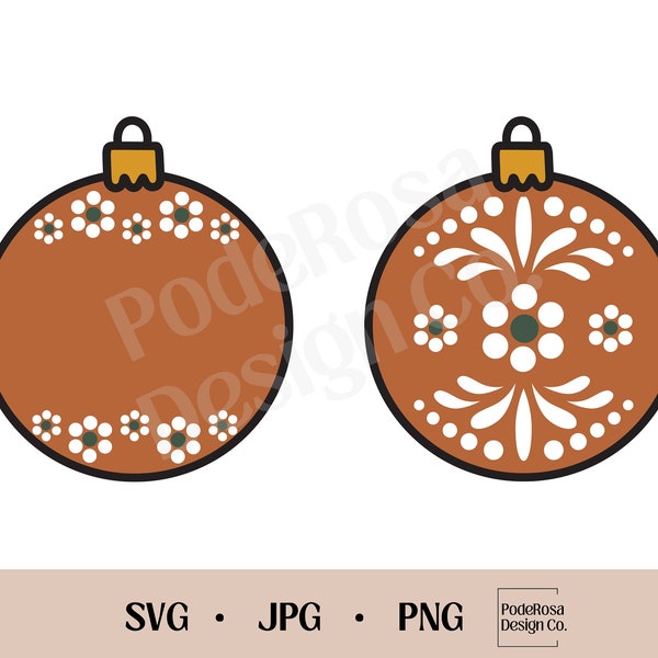 Clay Ornament SVG, PNG, JPG, Instant Download, Ornamentos, Mexican, Latina, Christmas Ornament, Cricut, Silhouette svg, Sublimation, Navidad