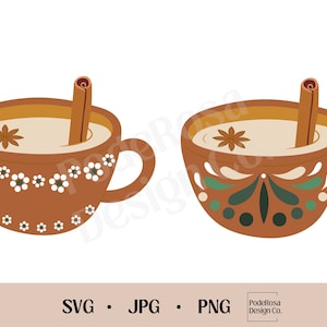 Clay Cups SVG, JPG, PNG, Atole, Champurrado, Coquito, Navidad, Latina, Cricut Svg, Silhouet Design, Sublimatie Svg, Mexicaanse Print, Barro