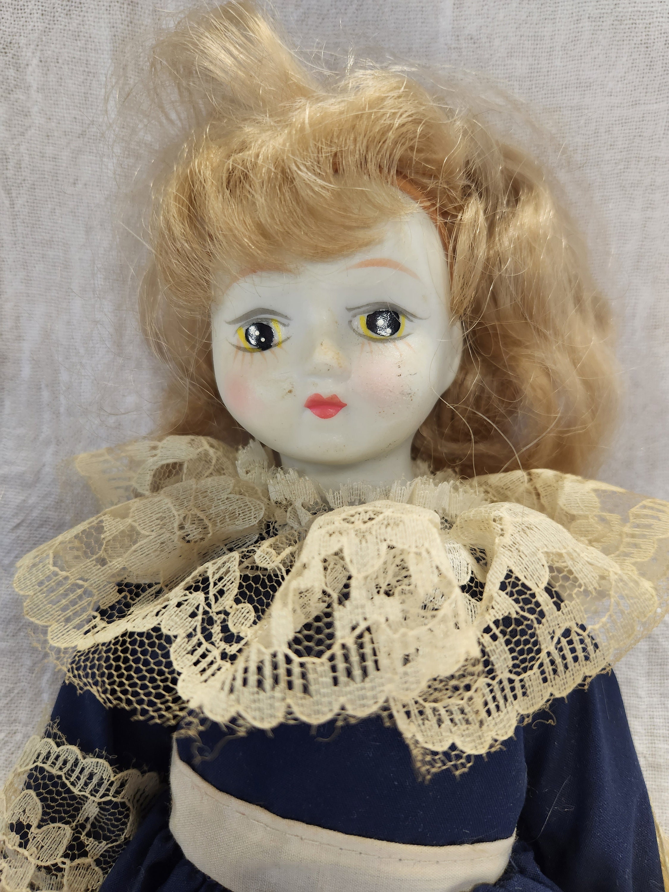 Antique Ceramic Doll Bisque German Made Vintage 1800s Cotton Etsy