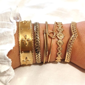 Brazalete 'Esmeralda' de acero inoxidable.