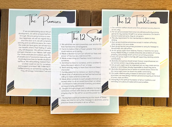 The Promises the Steps and the 12 Traditions of Alcoholics - Etsy