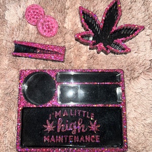 SPARX Co. Rolling Tray Set Includes Large Metal Rolling Tray, Herb Grinder,  UV Stash Jar. Rolling Tray for Herbs. 