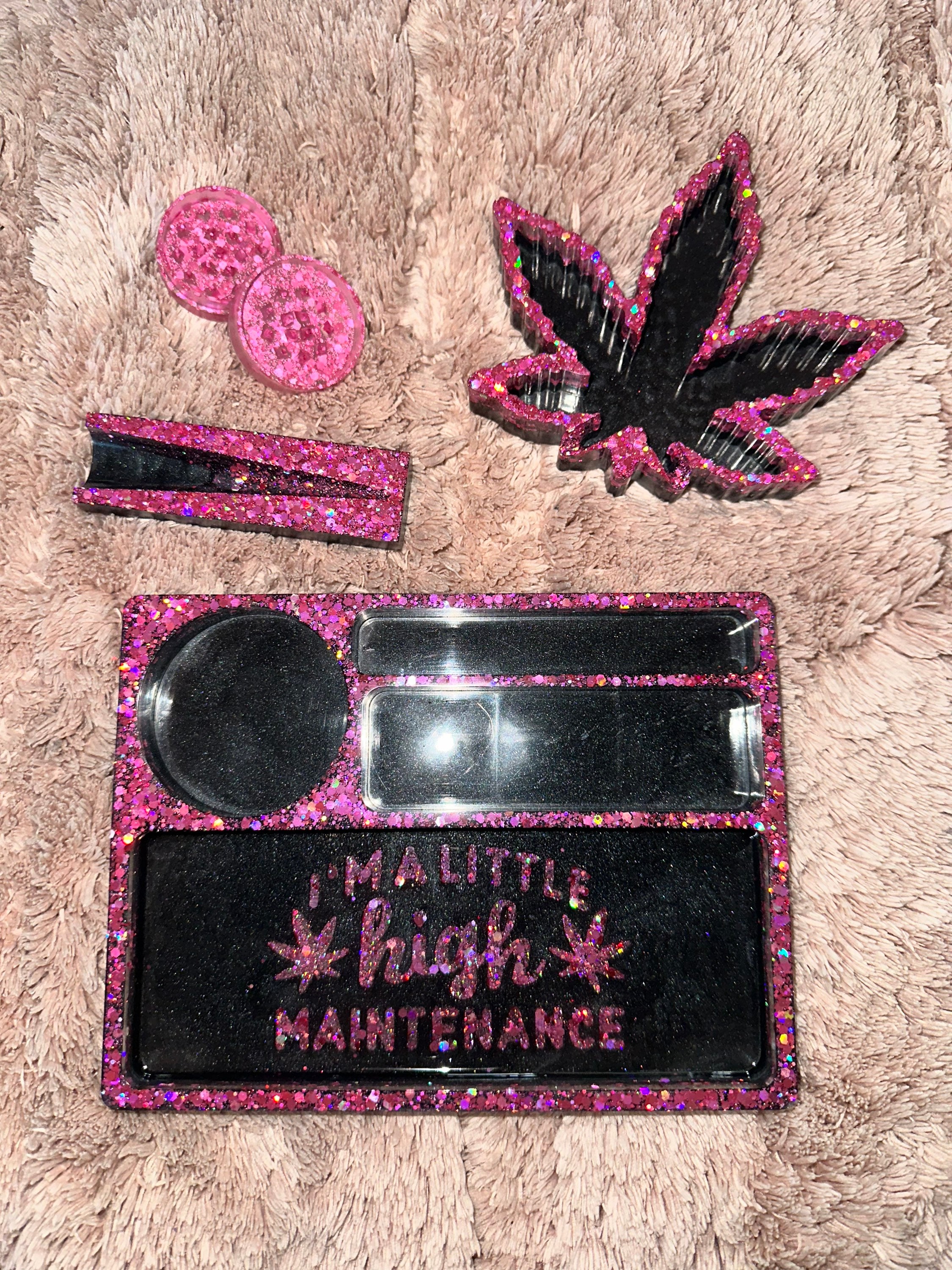 Custom His and Hers Rolling Tray Set 