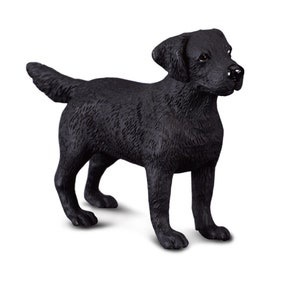 Black Labrador Retriever Dog or Puppy Plastic Toy Model Figure Cake Toppers