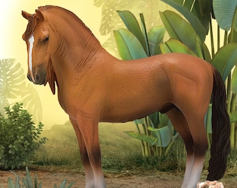 Model Campolina Red Dun Horse Plastic Toy Figure for Cake Topper or Equestrian Diorama displays