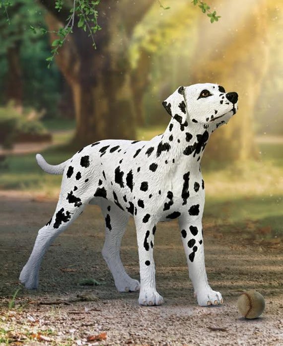 Model Dalmatian Dog Plastic Toy Figure Cake Topper Decoration