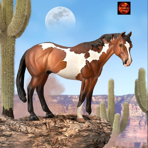 Appaloosa or Paint Horse Plastic Toy Model Figures for Cake Topper or Equestrian Diorama displays