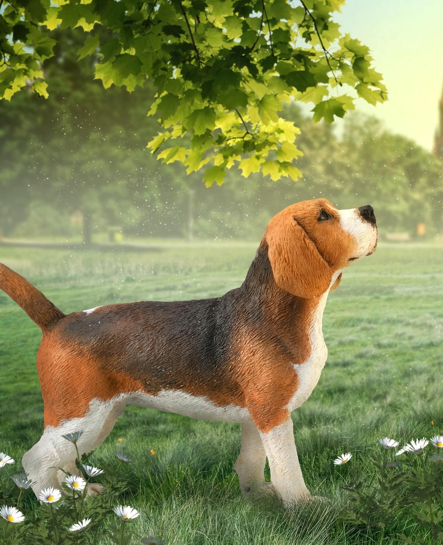 Model Beagle Dog Plastic Toy Figure Cake Topper