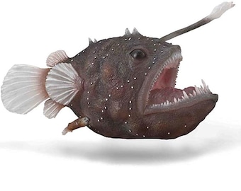 Model Anglerfish Plastic Toy Figure for Sealife Diorama Fishtank or Cake Topper