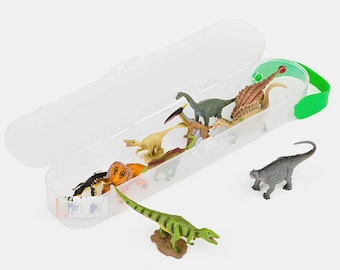Tube Box of 10 Mini Dinosaur Toy Model Figures Cake Toppers A1102