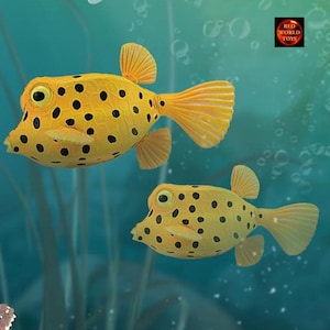 Boxfish Box Fish Plastic Toy Model Figure for Sealife Diorama Fishtank or Cake Topper