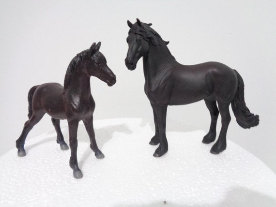 Figure Cavallo Toy Model CollectA - Giumenta E Puledro Shire Black - Nuove