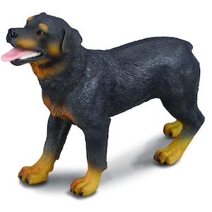 Model Rottweiler Dog Plastic Toy Figure Cake Topper Decoration