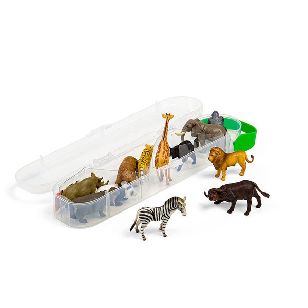 Mini figurines animalières Boîte à tubes de 12 figurines modèles jouets pour l’artisanat ou les gâteaux A1105