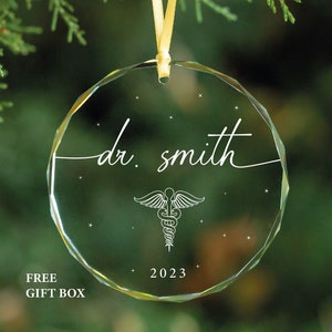 Personalized Doctor Graduation New Doctor Glass Ornament Keepsake Medical School Graduation Gift for Her Med School Graduate Gift
