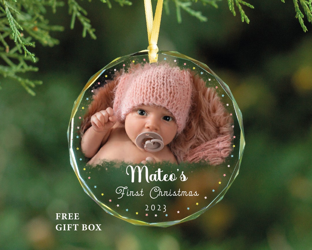Baby Photo Ornament Personalised Baby 1st Christmas Gift Newborn Baby