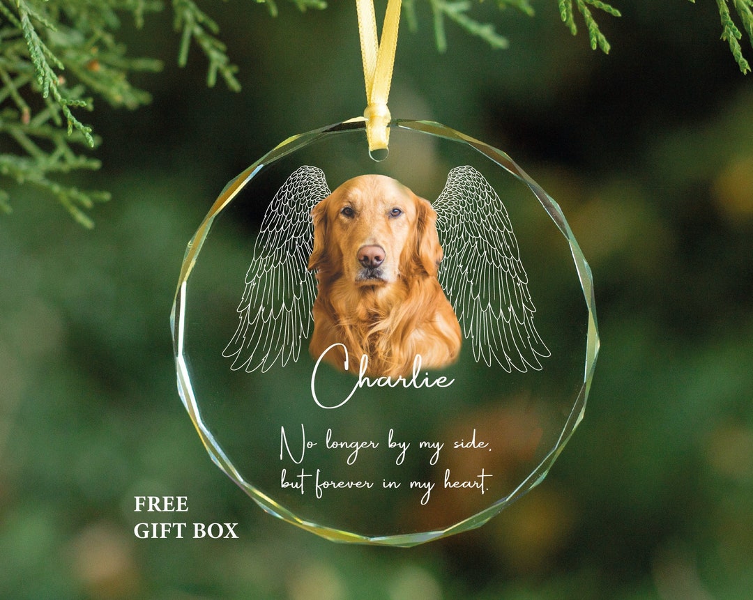 Pet Portrait GLASS Ornament Pet Remembrance Gift - Cat Dog Memorial ...