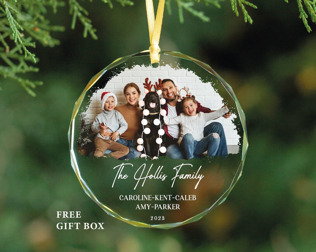 Family Ornament Picture - Family Christmas GLASS Ornament With Photo ...
