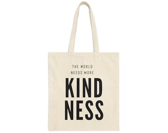 Kindness Cotton Canvas Tote Bag: Eco Friendly Shopping Bag