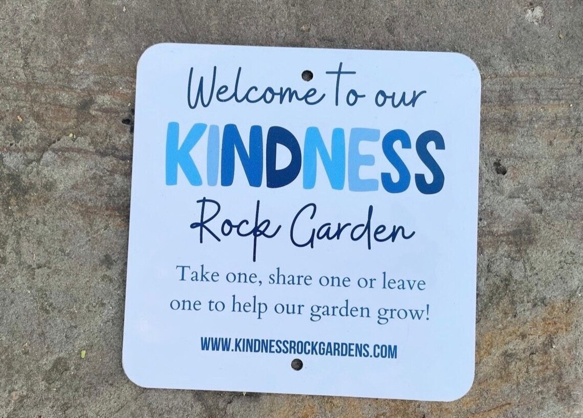 CUSTOM Kindness Rock Garden Sign – Outdoor Aluminum Sign, UV Printed ...