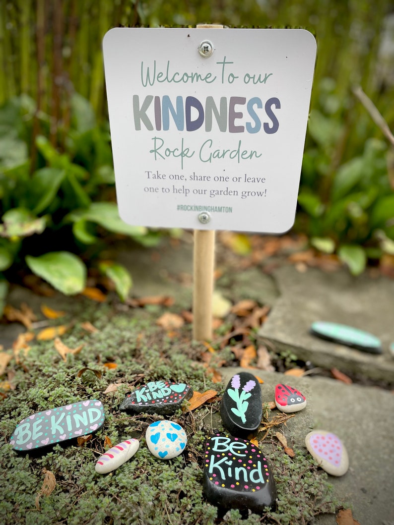 CUSTOM Kindness Rock Garden Sign Outdoor Aluminum Sign, UV Printed, 6x6