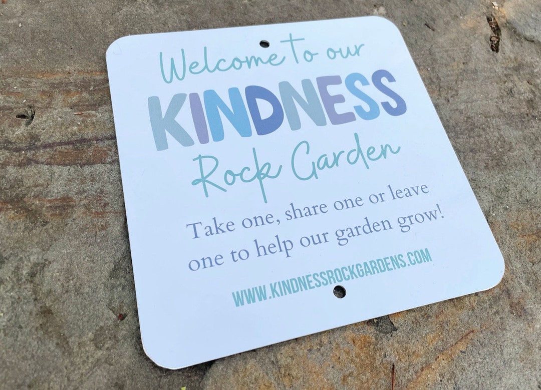 Kindness Rock Garden Sign – Outdoor Aluminum Sign, UV Printed, 6x6 Inch ...