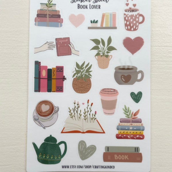 Sticker Sheet Book Lovers, Book Stickers, I Love to Read