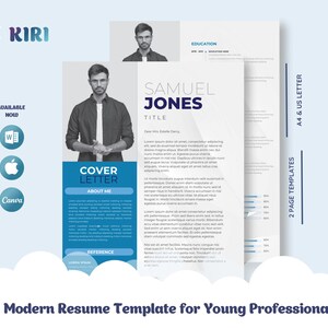 Professional Resume Template with  References| Customizable and Professional | Canva, Docs, and Word | A Professional Modern Design