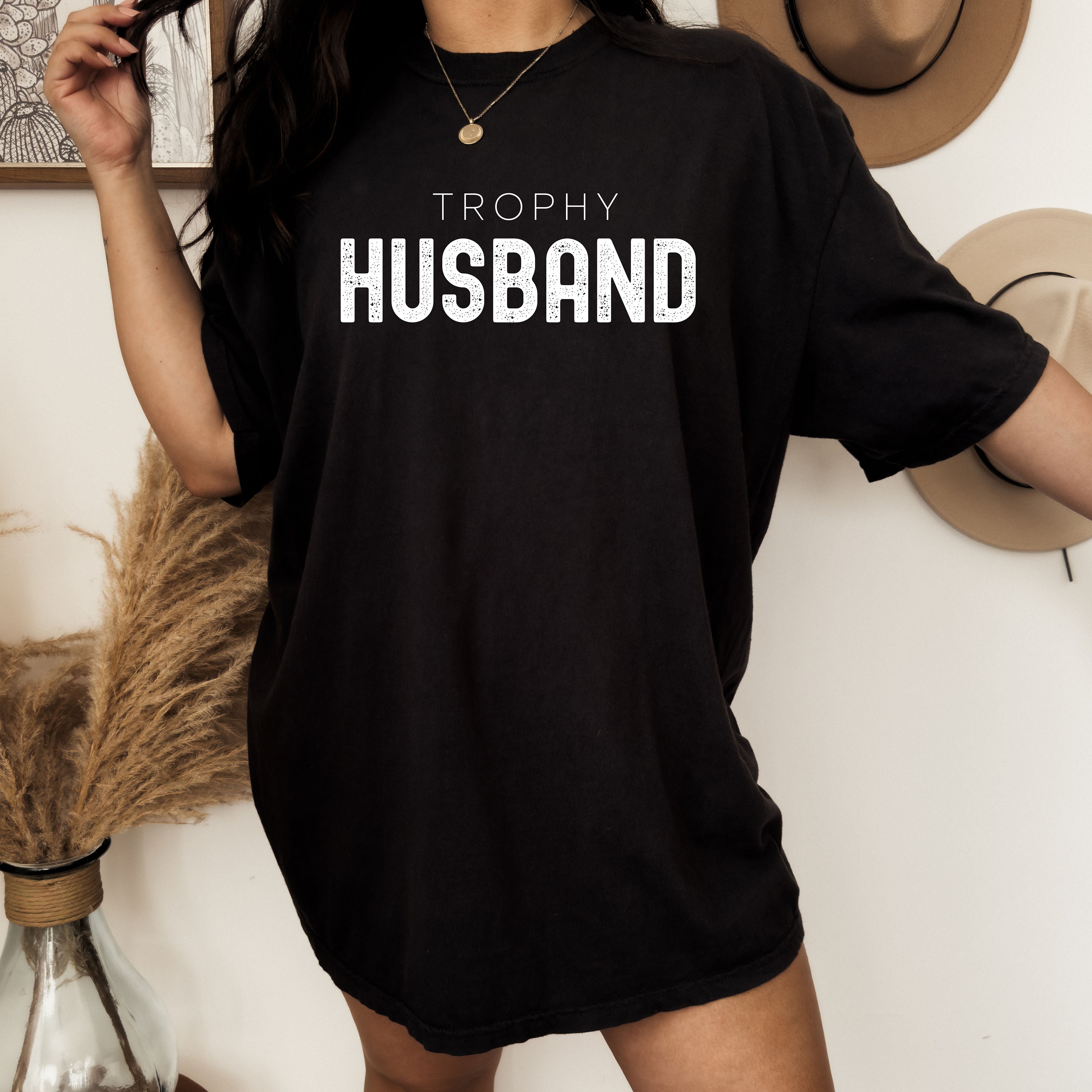 Comfort Colors® Trophy Husband White Print T-shirt Valentines - Etsy