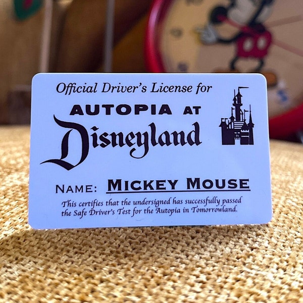 Customizable Disneyland Autopia License ID & Luggage Tag (Premium PVC Plastic) | Tomorrowland Inspired Novelty License from the Ride