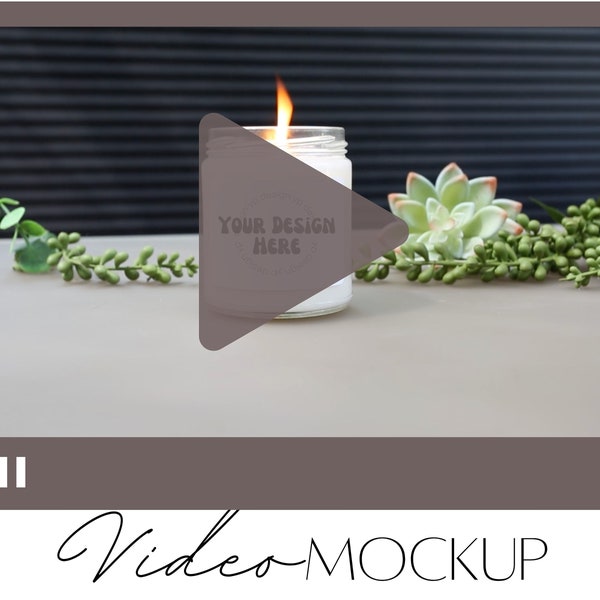 CANDLE VIDEO, Candle Video Mockup, Soy Candle Mock-up Video, Scented Candle Mock Up Video, White Candle Video Mockup, Video & Image Bundle