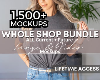 ENTIRE Mockup Shop Bundle, LIFETIME Access, Whole Mockup Shop Bundle, All Video Mockups, Comfort Colors Bella Canvas Gildan Bundle, Hoodie