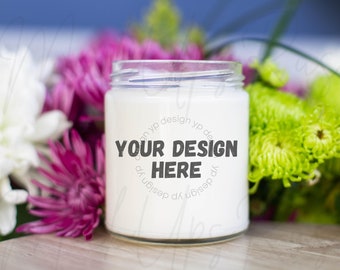 WHITE 9 oz Soy CANDLE Mockup, No Label Candle Mock-up, Scented Candle Mock Up, Soy Scented Candle Mock-up, AOP Candle Mockup