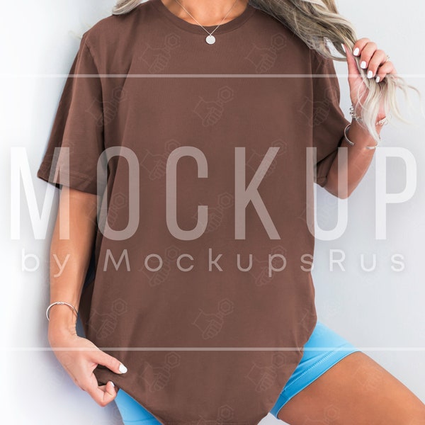 Bella Canvas 3001 CHESTNUT T Shirt Model MOCKUP, BROWN Shirt Mock Up, Brown Maroon T-Shirt Mock-Up, Brown Earth Tone Shirt Mockup