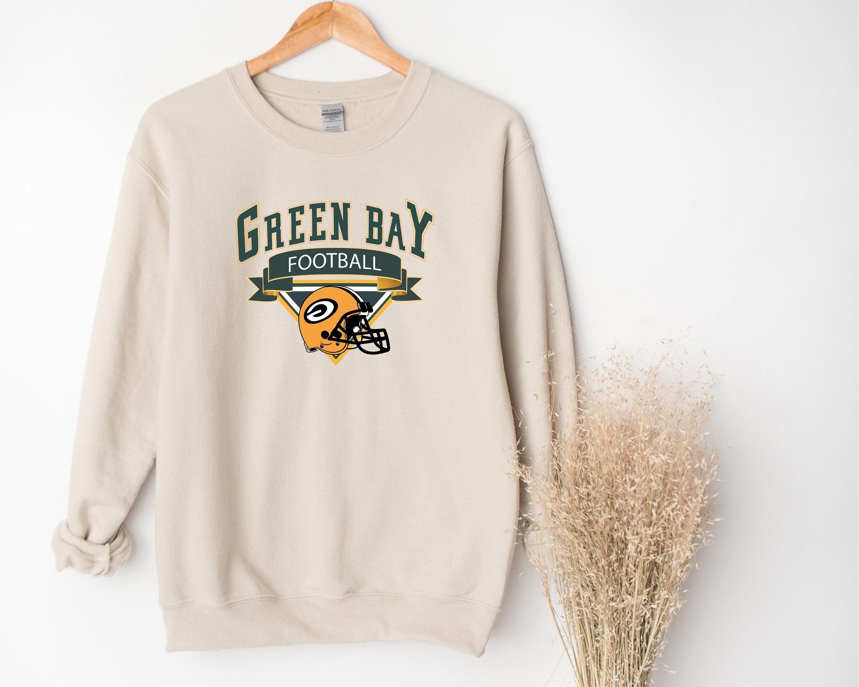 Retro Green Bay Packers Football Sweatshirt, Varsity Green Bay Sweatshirt