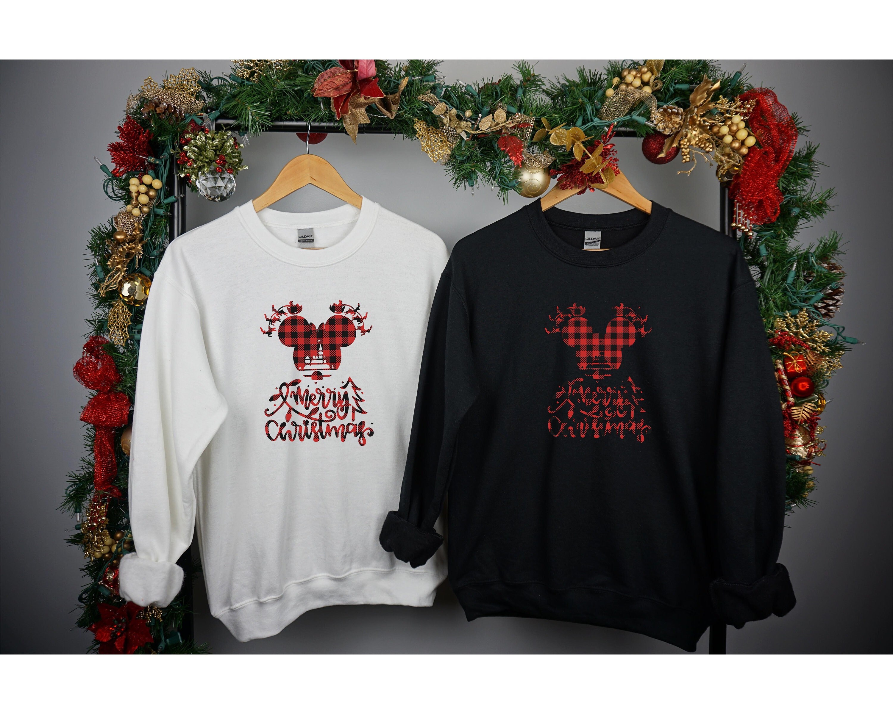 Discover Mickey Minnie Head Sweatshirt, Christmas Disney Couple Sweatshirt