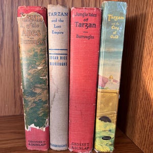 Lot of 4 books of Tarzan by Edgar Rice Burroughs Tarzan and City of Gold / The Lost Empire / Jungle Tales / Tarzan of the Apes