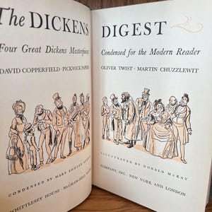 The Dickens Digest. Four Great Dickens Masterpieces. Condensed for the modern Reader. David Copperfield. Pickwick Papers. Oliver Twist.