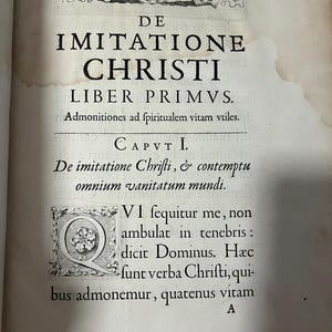 Rare Christian Catholic book De imitatione Christi IV books in Latin. Published Paris, Louvre 1640 in binding from the 18th century. 1st ed