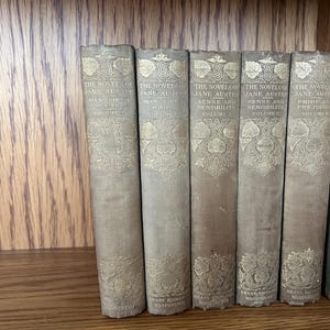 Lot of 5 books by Jane Austen 1898 Pride and Prejudice vol 2, Sense and Sensibility, Mansfield Park antique part of 10 Winchester Edition