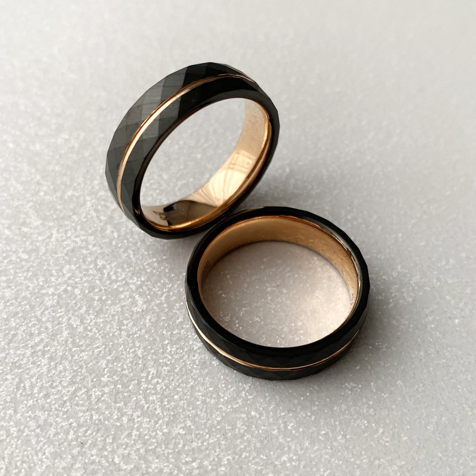 Black and Gold Men's Wedding Ring Black and Gold Wedding Etsy