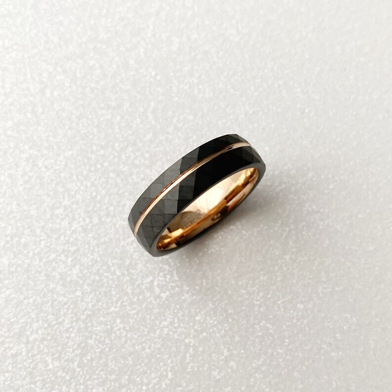 Black and Gold Men's Wedding Ring Black and Gold Wedding Etsy