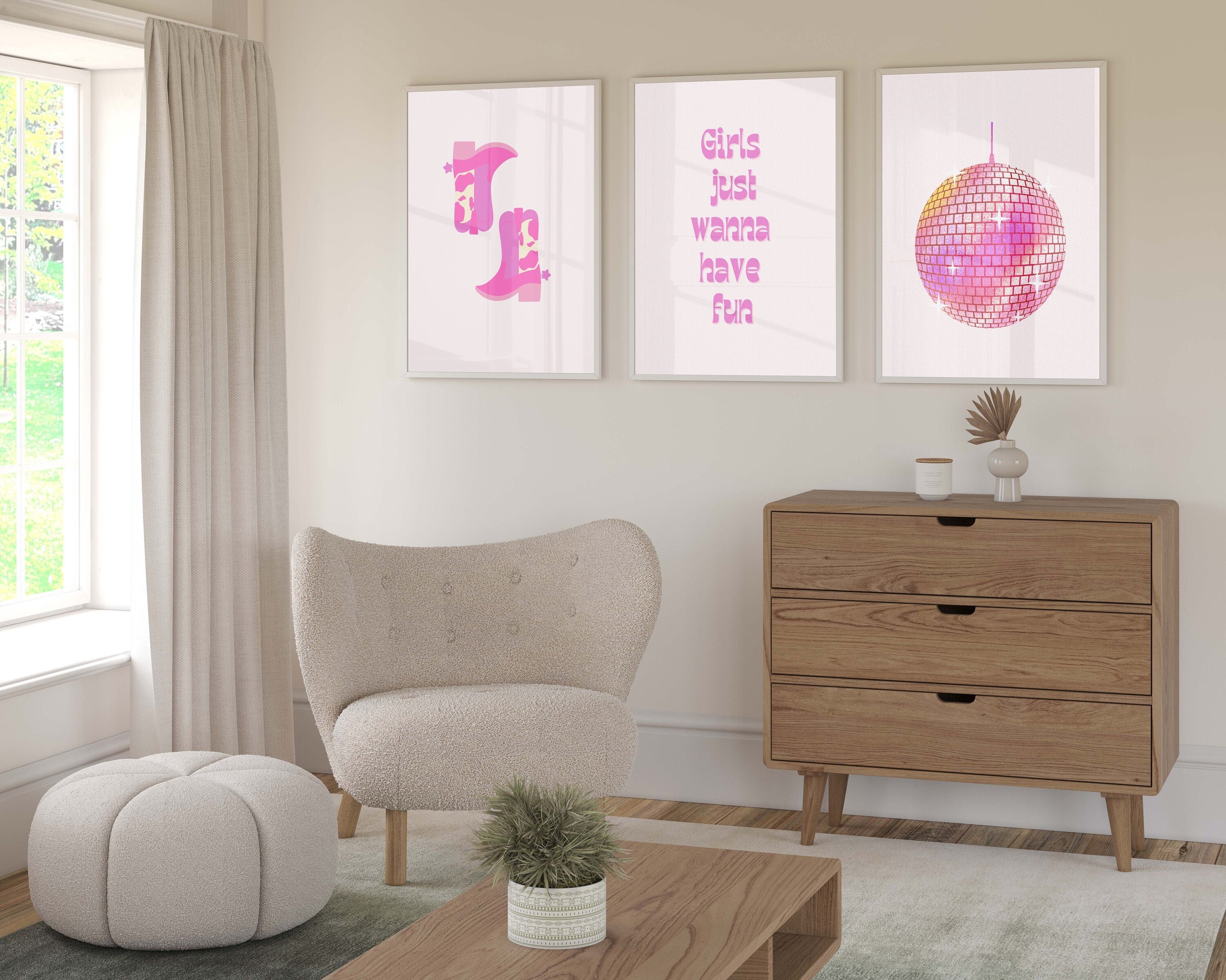 Preppy Room Decor Western Poster Set of 3 Girly Wall Art - Etsy