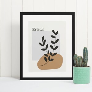 Grow in grace || Digital Download, Printable Art, Wall Art, Inspirational, Home decor