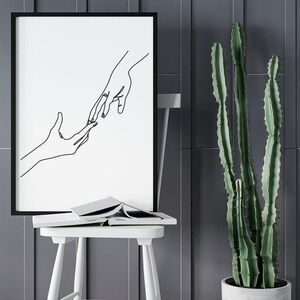 Hand Line Art || Sketch Minimal Line Art, Art Lovers, Outline Drawing Gift for Bedroom