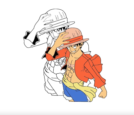 One Piece Luffy PNG Instant Download SVG (Instant Download) 